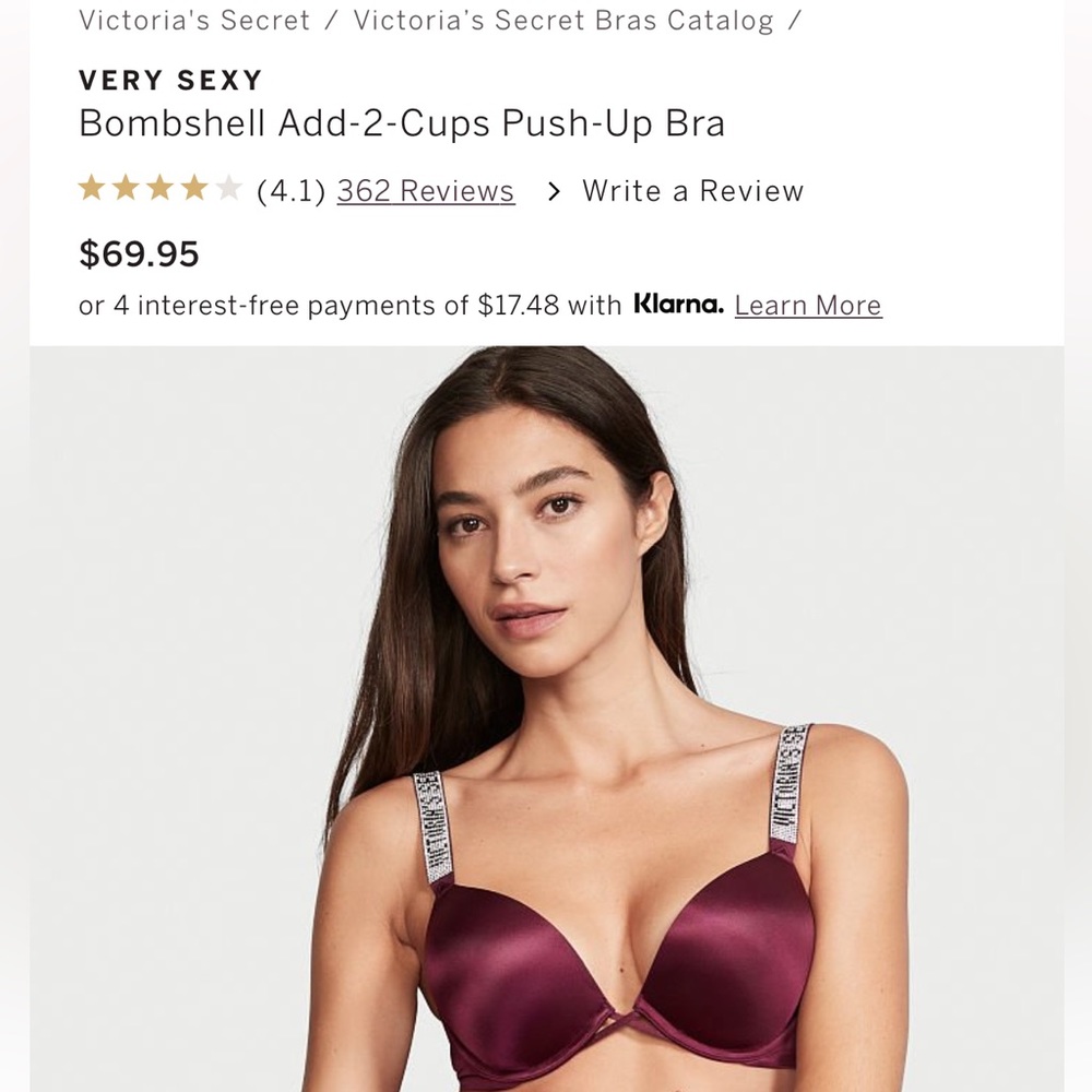 Victoria’s Secret Burgundy Bombshell Bra